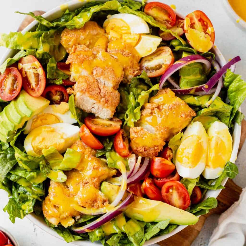 Crispy Chicken Salad with Honey Mustard Dressing