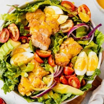 crispy chicken salad with honey mustard dressing
