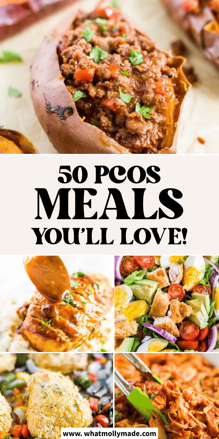 collage of PCOS-friendly recipes