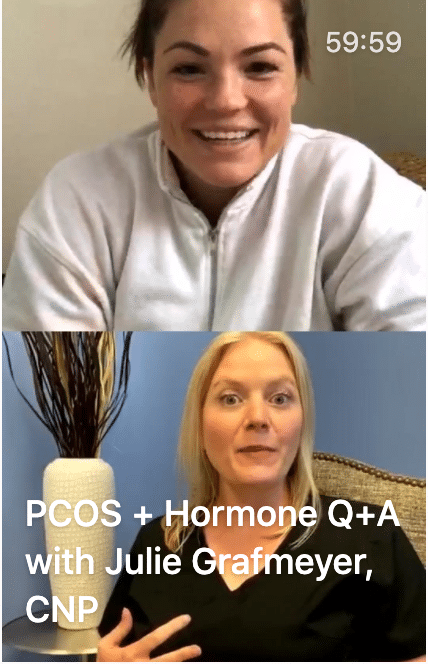 screenshot of a pcos q+a with a doctor