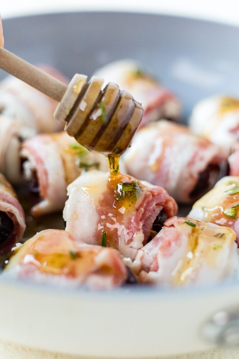 Bacon Wrapped Dates with Honey Herb Glaze What Molly Made