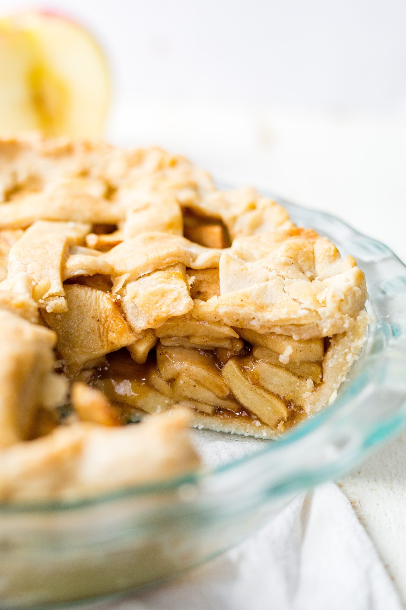 the inside of a piece of gluten free apple pie recipe