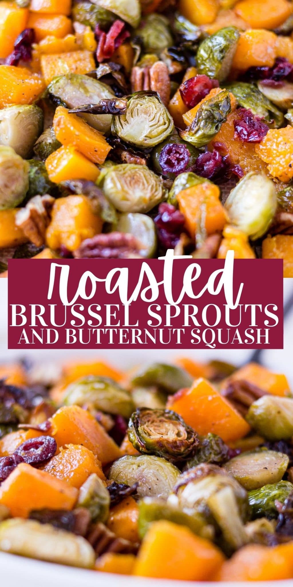 butternut squash and brussels sprouts collage