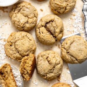 brown butter oatmeal cookies on a countertop.