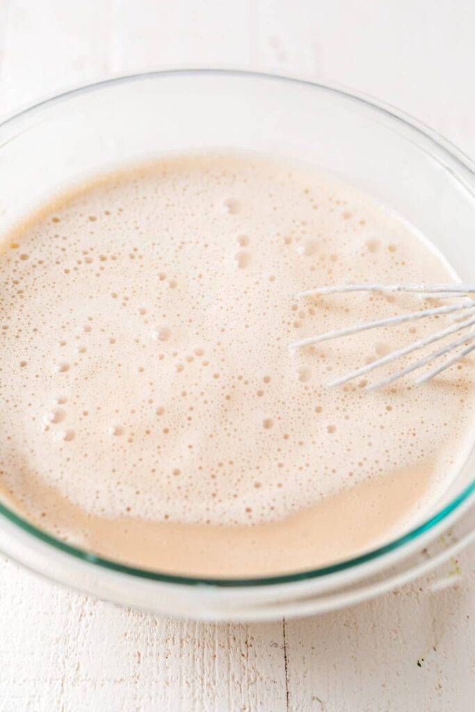 steamed coconut milk and almond milk to make dairy free eggnog