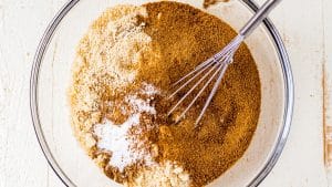 dry ingredients for almond flour banana bread in a mixing bowl