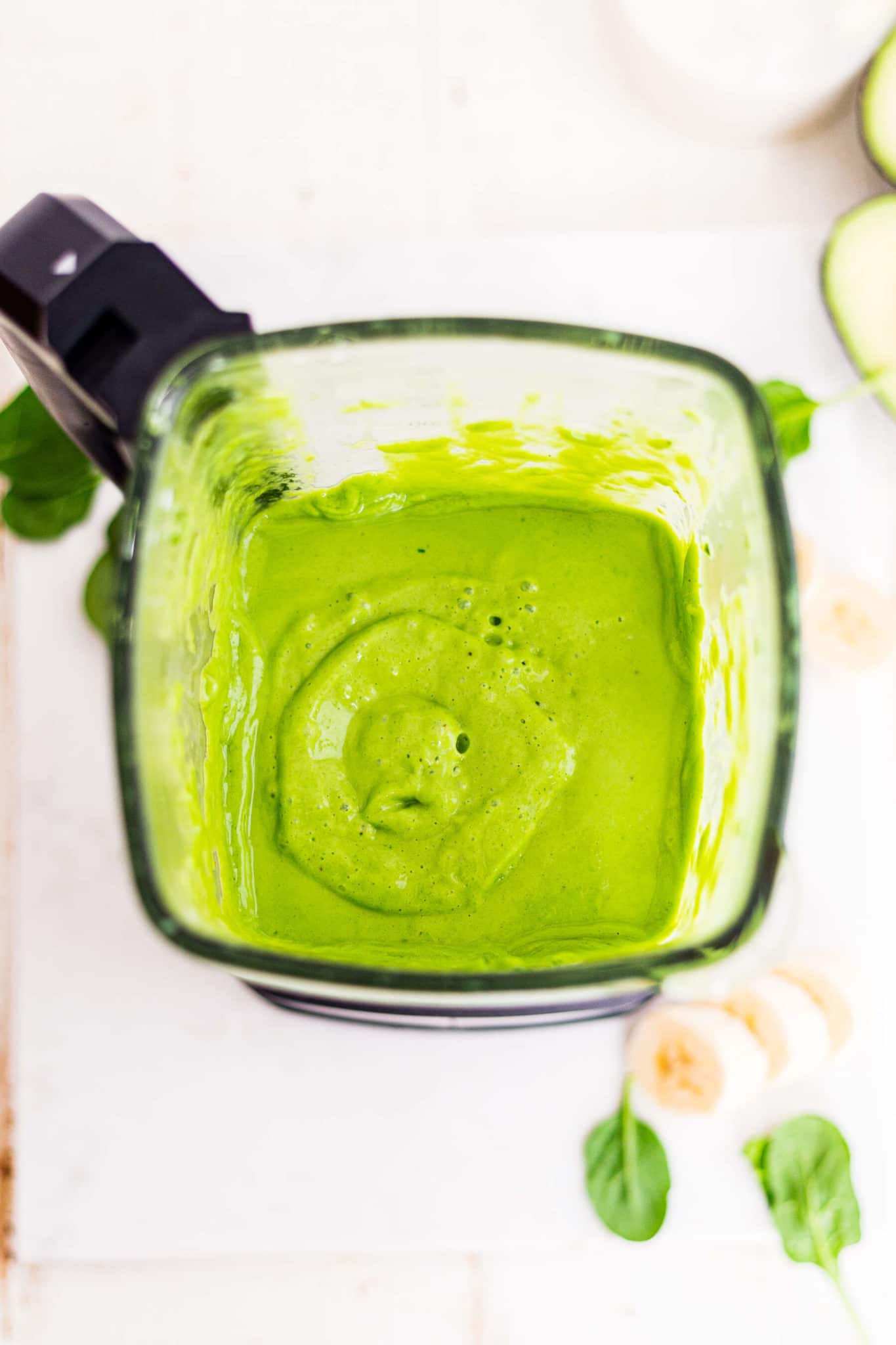 thick and creamy avocado smoothie in a blender