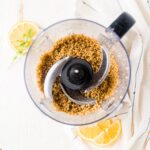 walnuts and garlic blended in the food processor