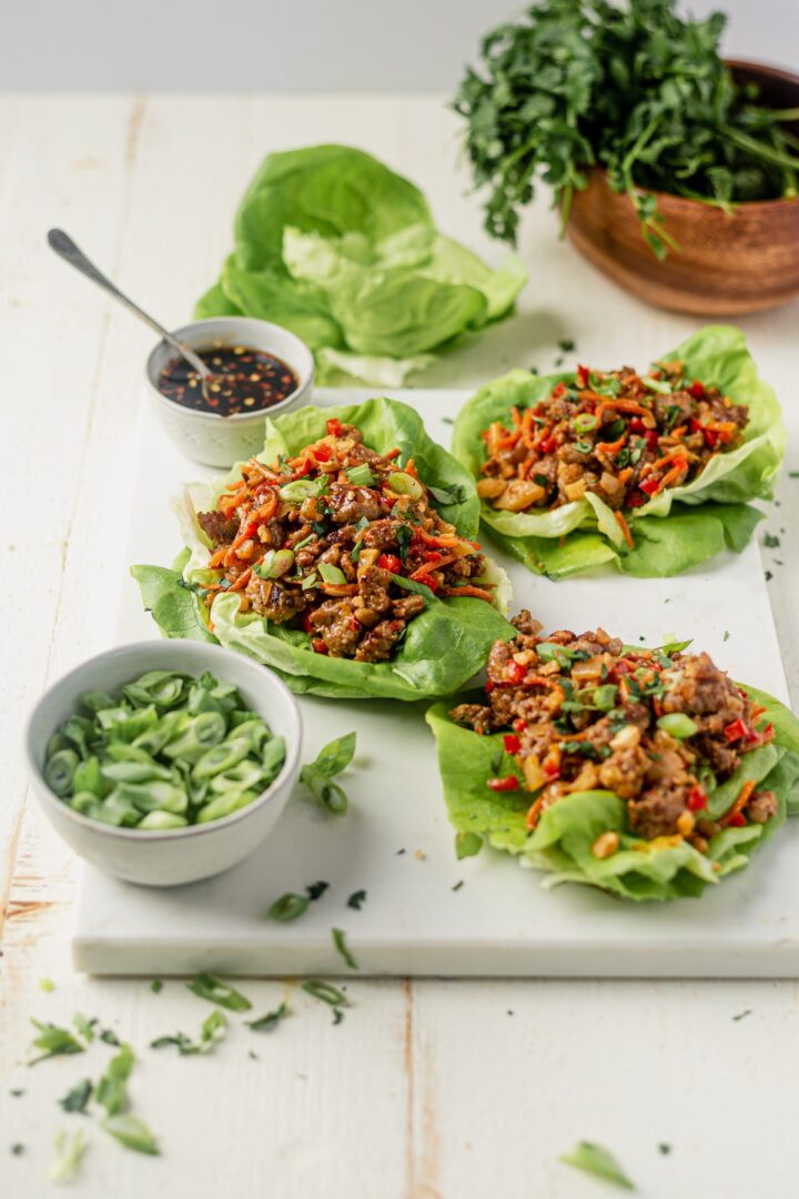 Sweet and Spicy Pork Lettuce Wraps What Molly Made