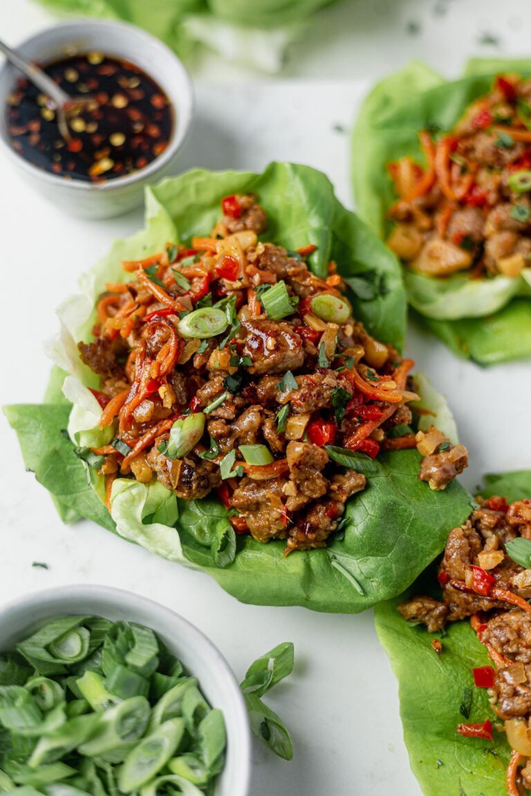 Sweet and Spicy Pork Lettuce Wraps What Molly Made