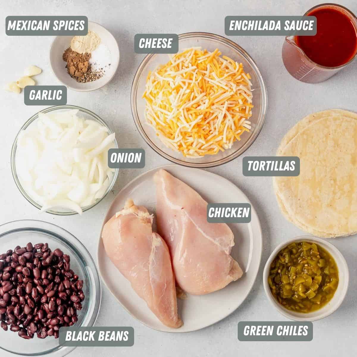 healthy chicken enchilada ingredients