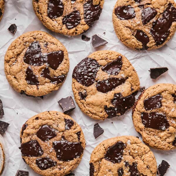 coconut flour cookies on a piece of parchment paper.