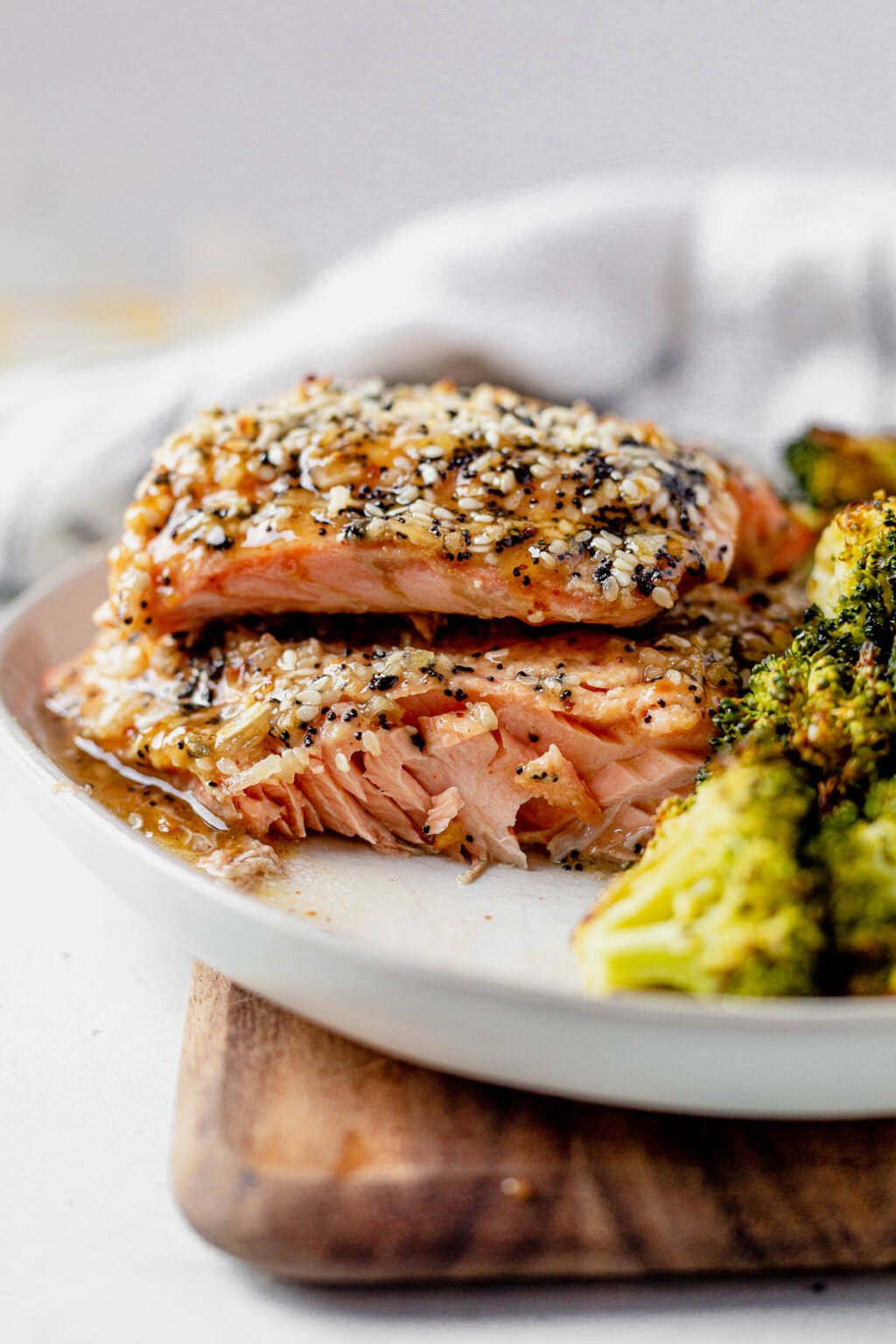 One Pan Everything Bagel Salmon and Roasted Broccoli | What Molly Made