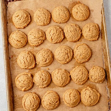 soft and chewy almond flour peanut butter cookies on parchment paper
