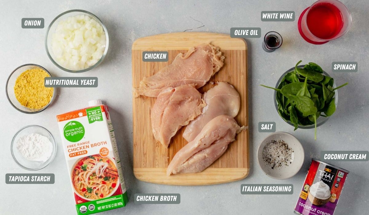 ingredients for chicken florentine soup 