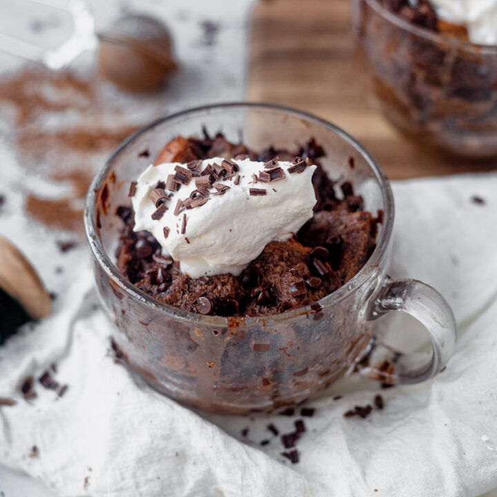 Chocolate Microwave Bread Pudding (5 Minutes) What Molly Made