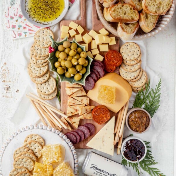 cheese board with products from downtown delaware ohio