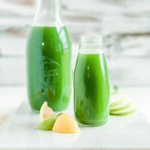 green juice in a glass jar