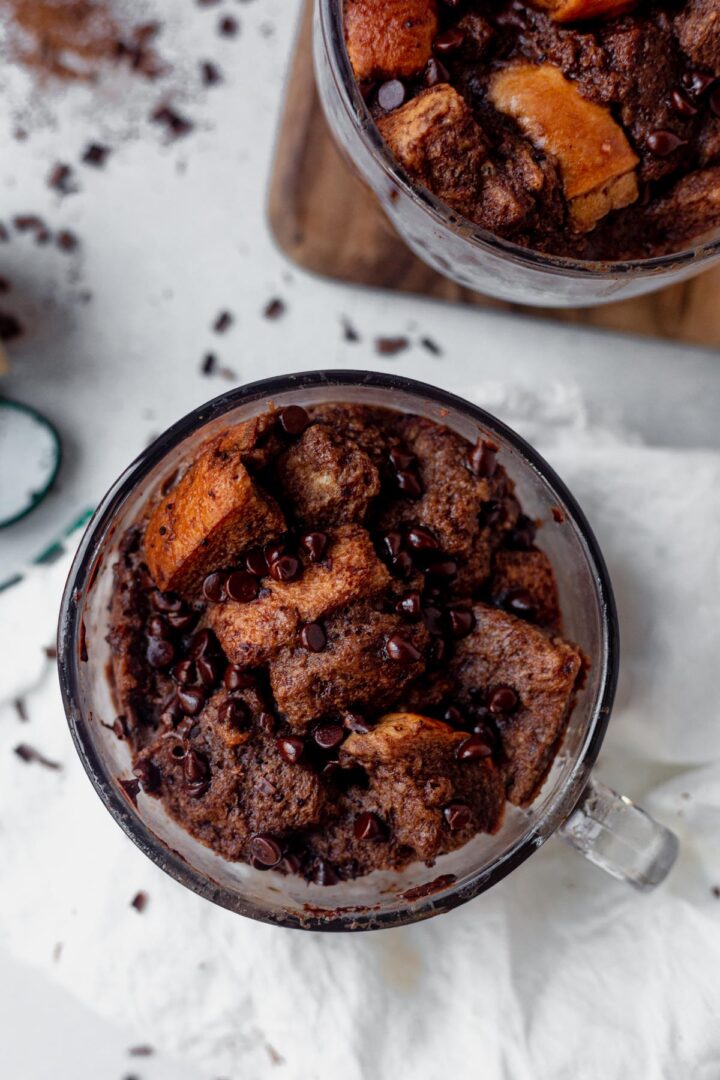 Chocolate Microwave Bread Pudding (5 Minutes) What Molly Made