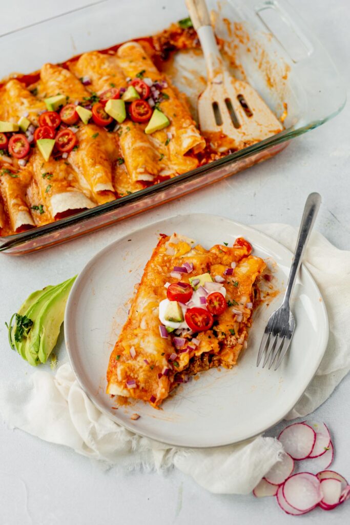 Easy Ground Turkey Enchiladas (Healthy Recipe!)