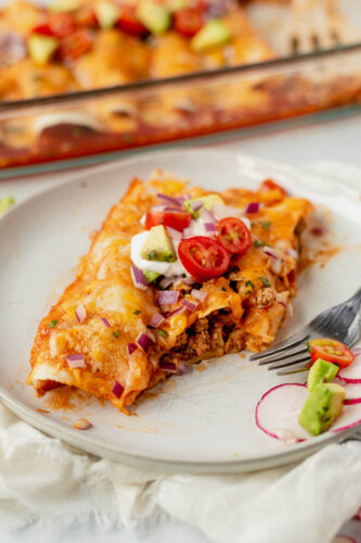 Easy Ground Turkey Enchiladas (Healthy Recipe!)