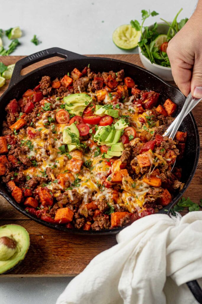 Easy Sweet Potato Beef Taco Skillet - What Molly Made