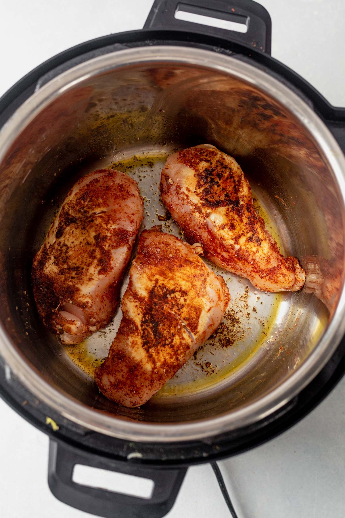 seared chicken in the instant pot with Mexican spices