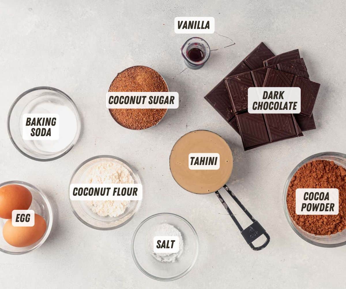 tahini brownie ingredients