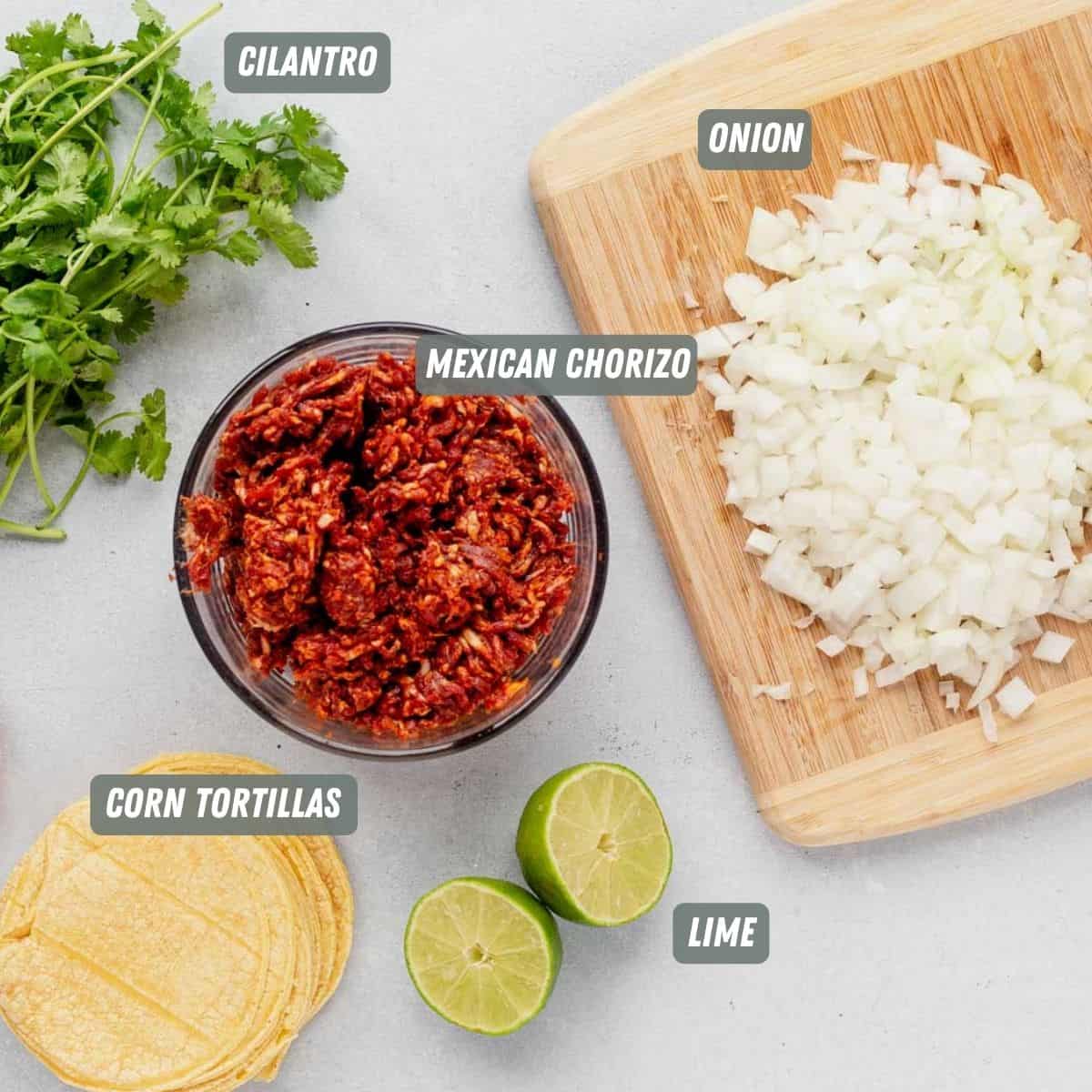chorizo taco ingredients