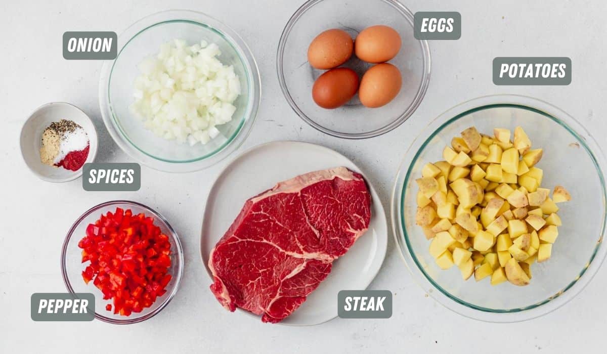 steak and potato breakfast hash ingredients