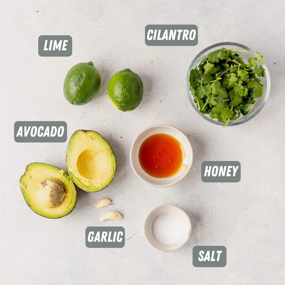 ingredients for avocado crema