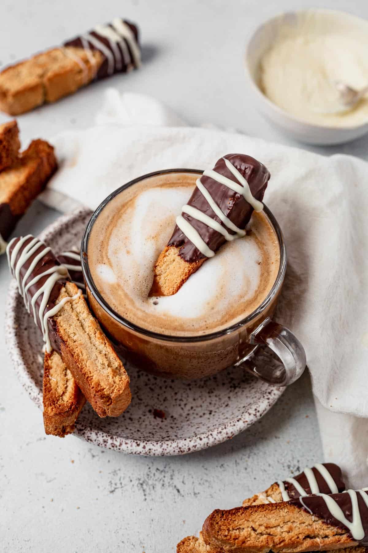 gluten-free biscotti dipped in coffee