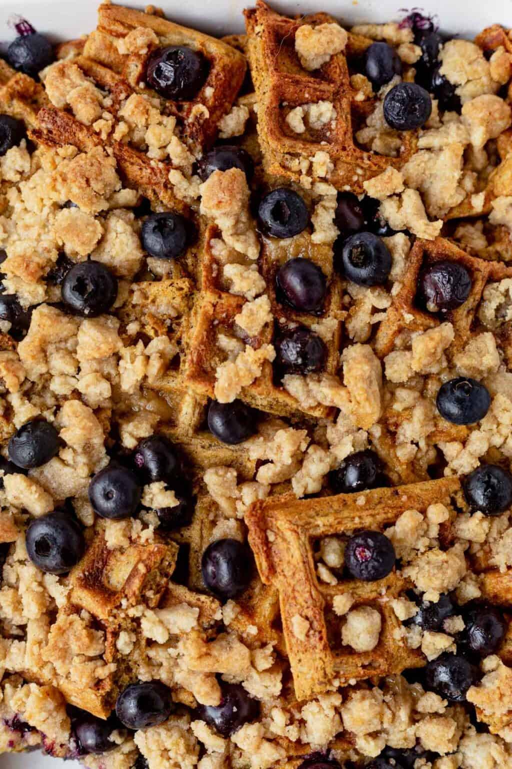 Overnight Blueberry Waffle Casserole What Molly Made