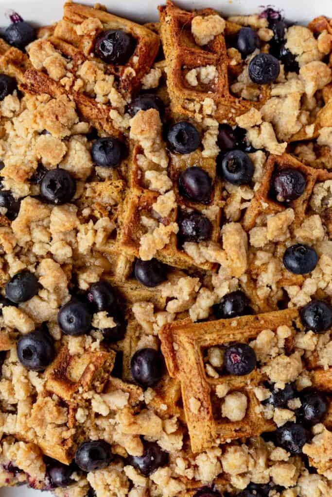 Overnight Blueberry Waffle Casserole What Molly Made