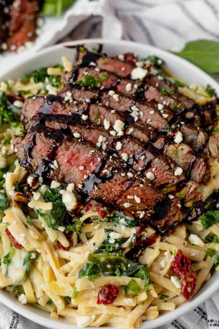 Creamy Balsamic Steak Pasta What Molly Made