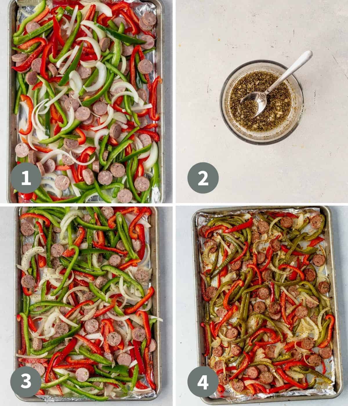 how to make sheet pan sausage and peppers