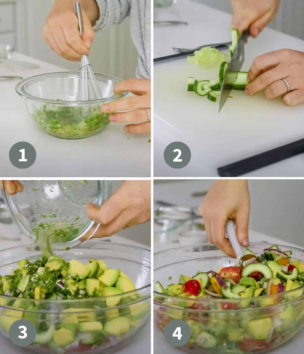 how to make cucumber tomato avocado salad