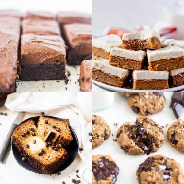four images of paleo desserts in a collage