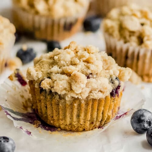 Blueberry Muffins with Crumble Topping