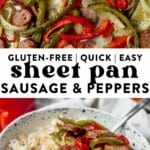 sheet pan sausage and peppers pin