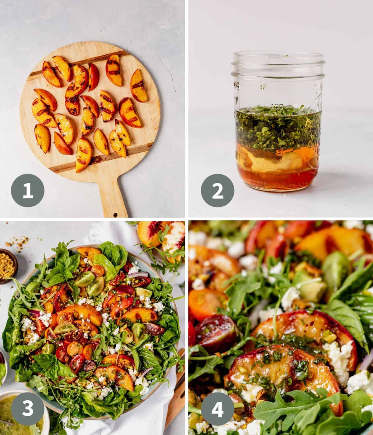 how to make grilled peach salad