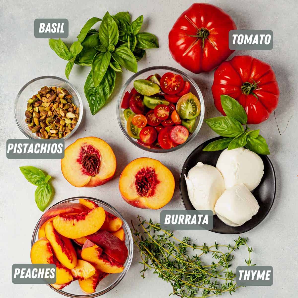 peach barrata salad ingredients