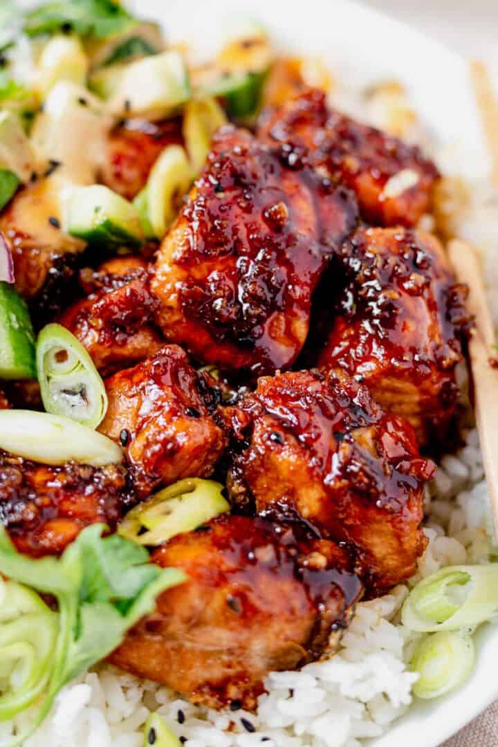 Honey Garlic Salmon Rice Bowl What Molly Made