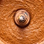 chocolate peanut butter cake frosting in a food processor.