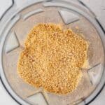 nutritional yeast and raw cashews crushed in a blender