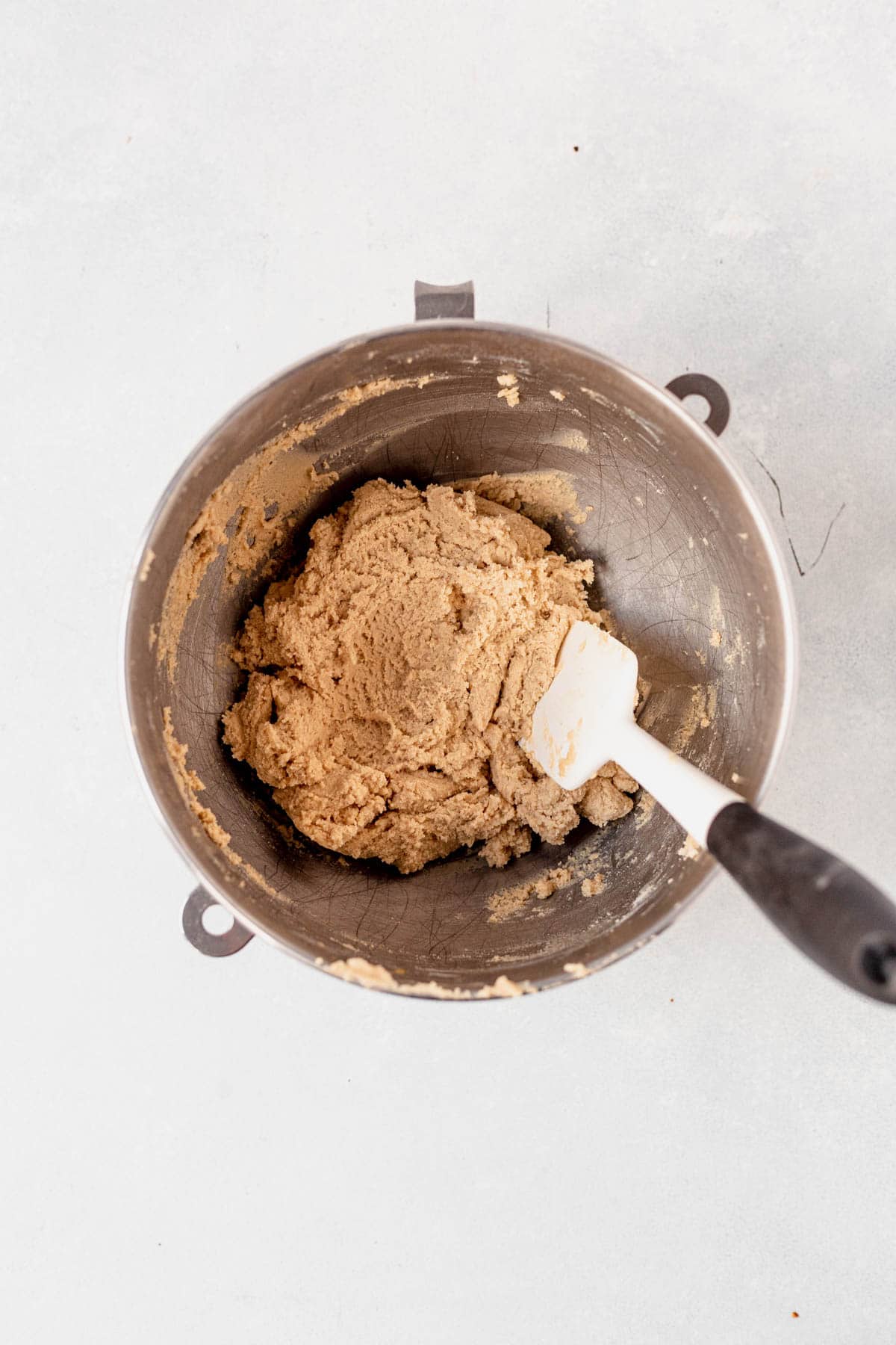 cheesecake cookie dough in a large mixing bowl