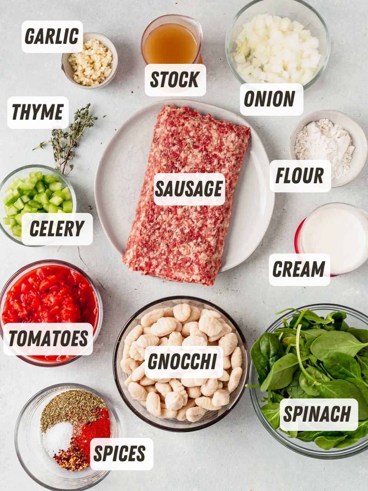 sausage gnocchi soup ingredients