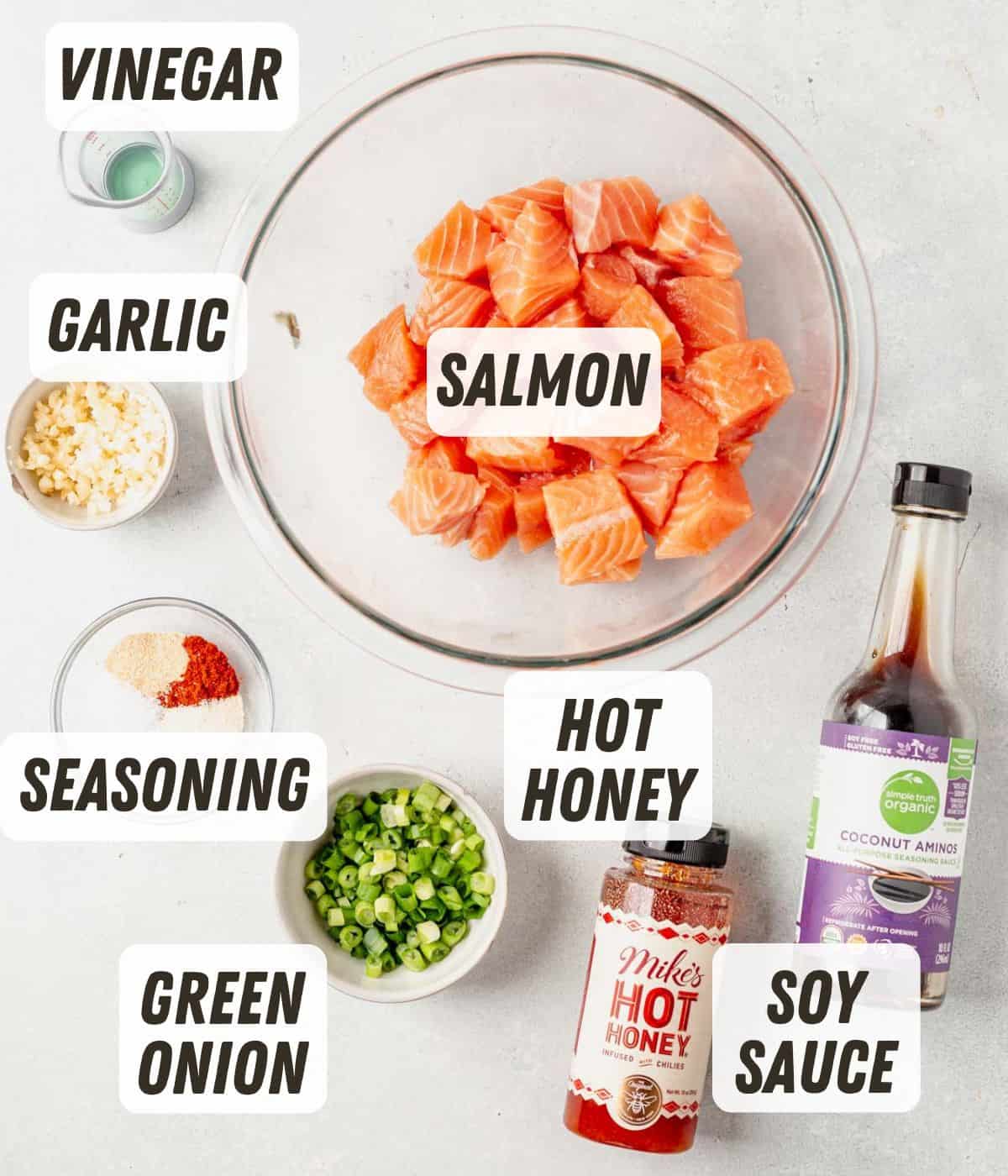 ingredients for salmon bites in the air fryer