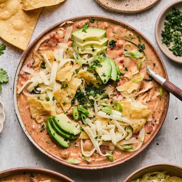 a bowl of buffalo chicken chili.