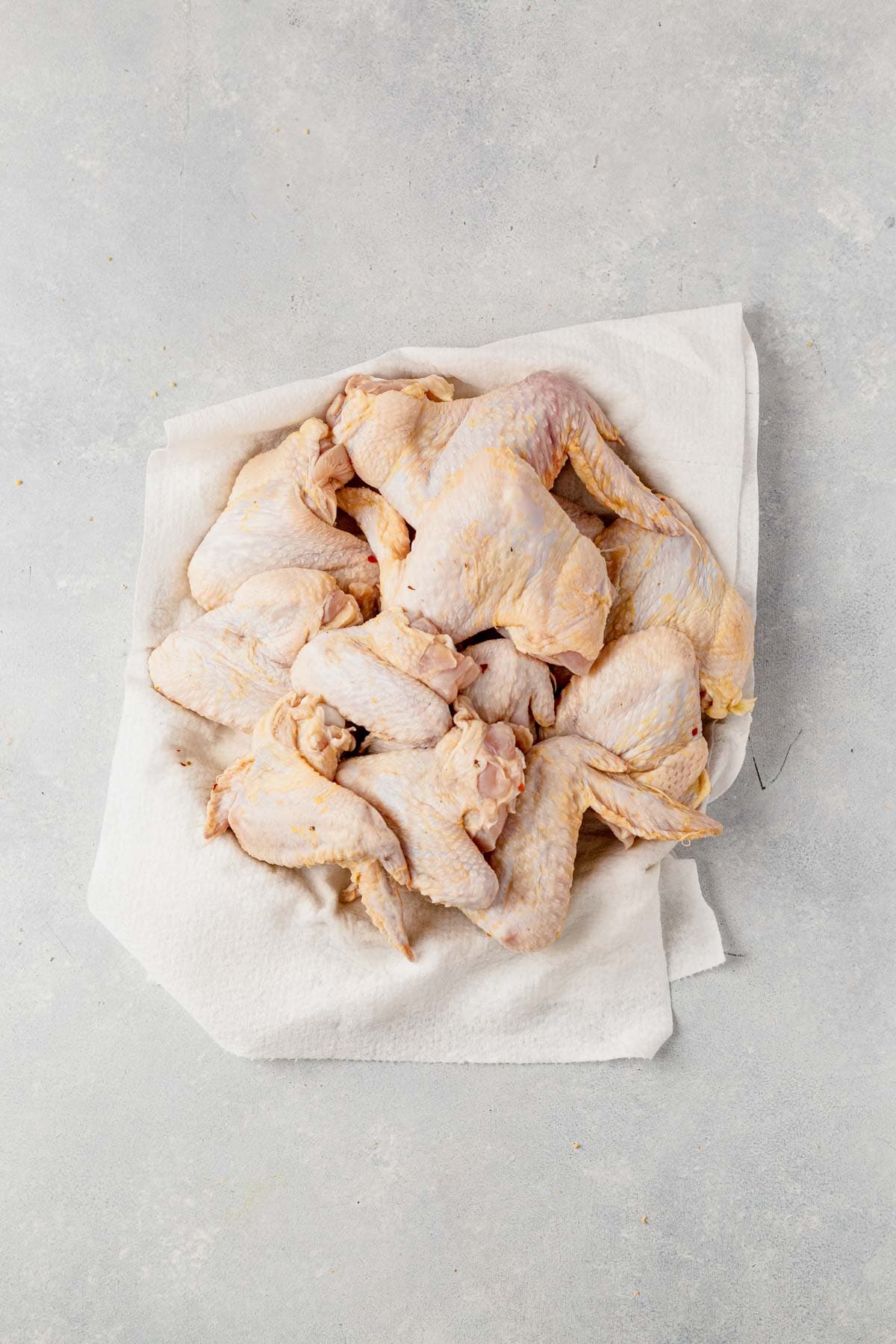 brined chicken wings patted dry with paper towels